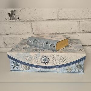 Punch Studio Snowflake Storage Box Set Decorative Book Box Winter Holiday Decor